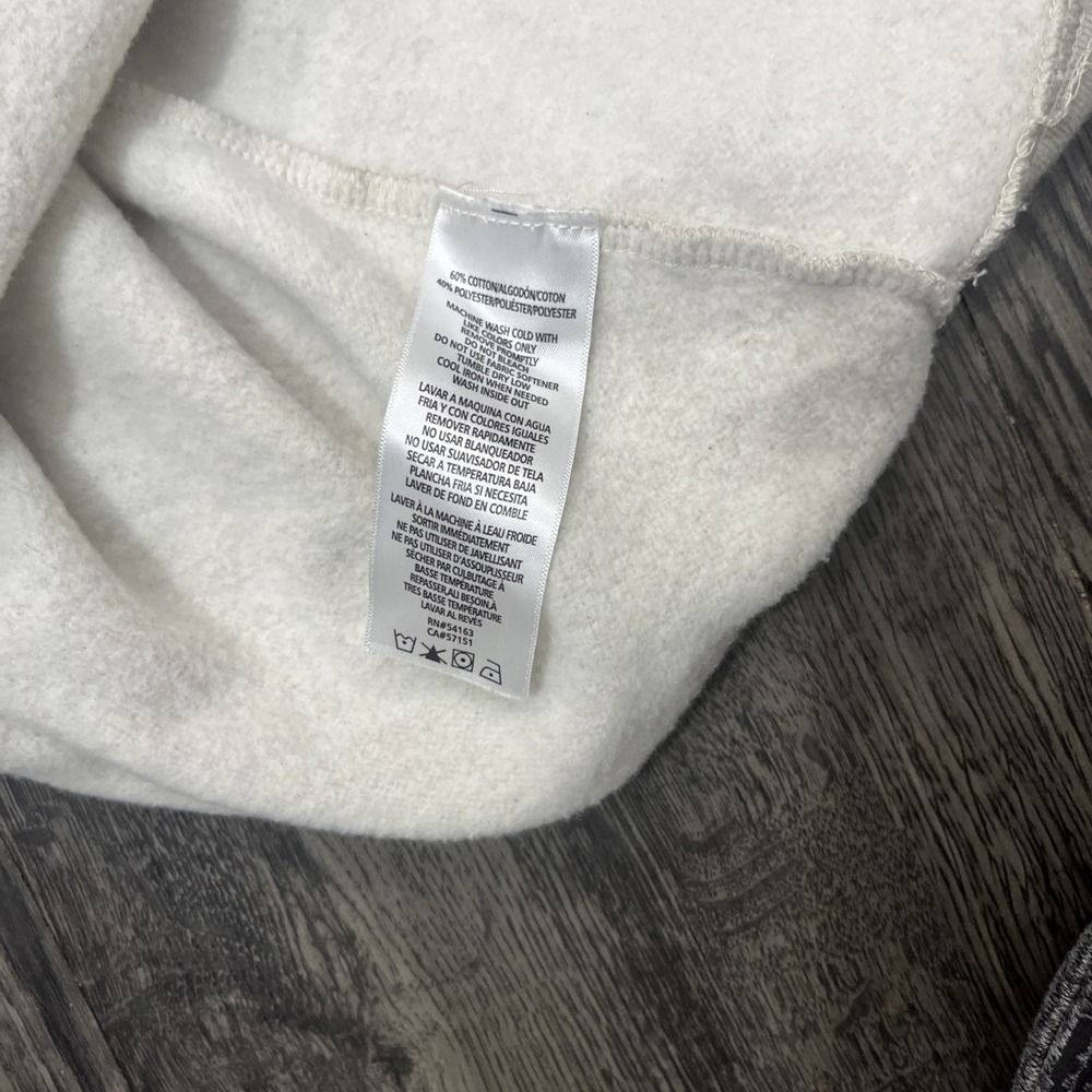 Calvin Klein Hoodie Women's 3X  Beige Sweatshirt Spell Out Drawstring Long Slev - Picture 10 of 11